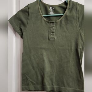 Fct with love Basics Kids Olive Green Ribbed  Shirt